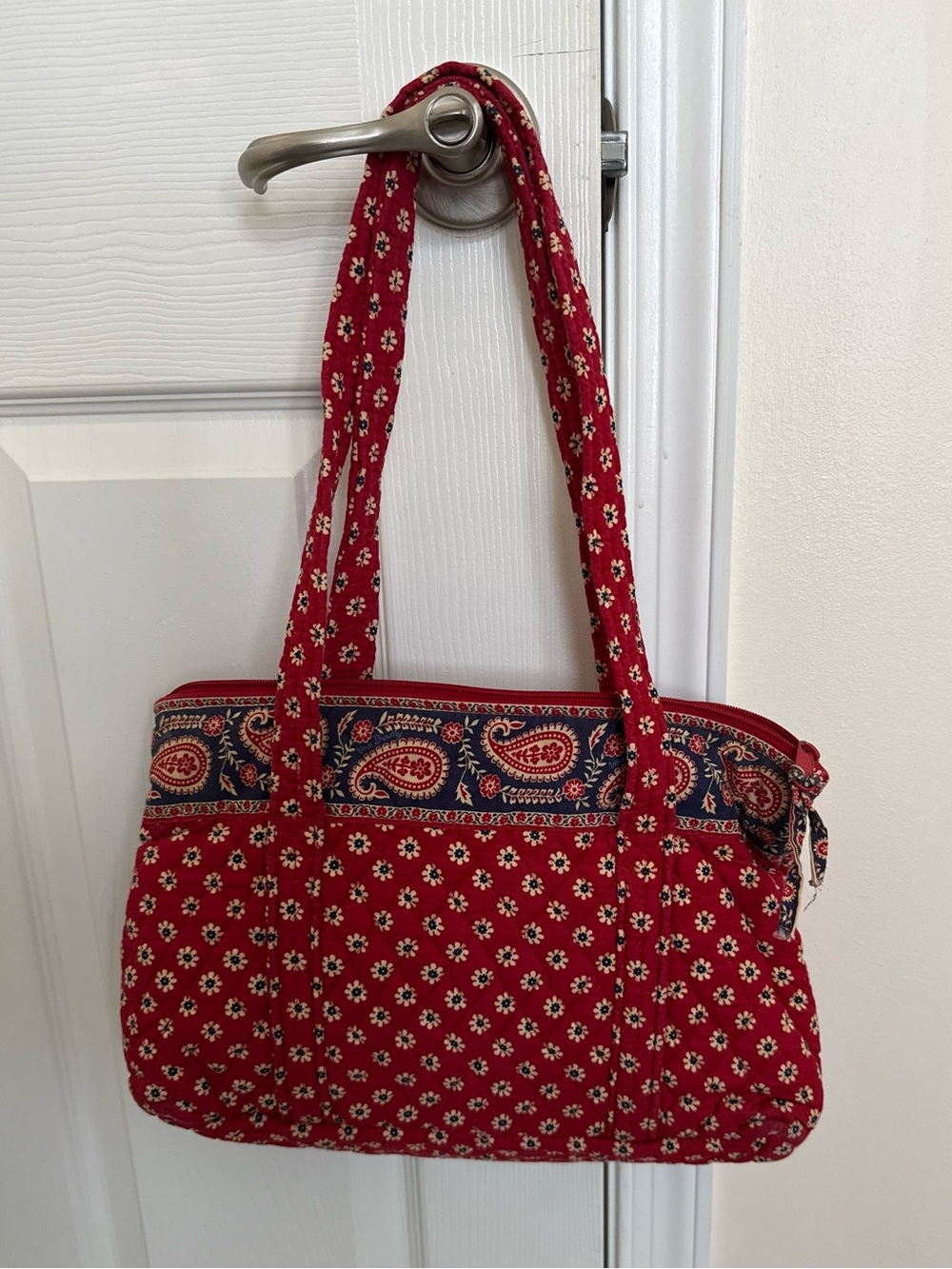 Vera Bradley Little Betsy Handbag Americana Red Quilted Cotton Retired Vintage